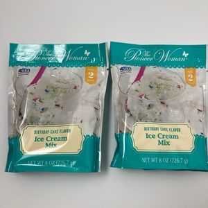 Lot of 2 The Pioneer Woman Birthday Cake Ice Cream Mix (8 oz packs) Exp 10/2022